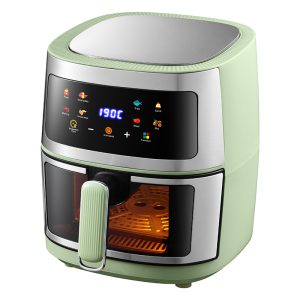 stainless air fryer (8) 8L Smart Electric Stainless Steel Visible Air Fryer Ovens Nonstick No Oil Home Kitchen Cooking