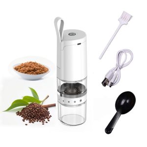 Portable Small Electrical Coffee Grinder Automatic Conical Burr Grinder Coffee Bean Grinder USB Charging